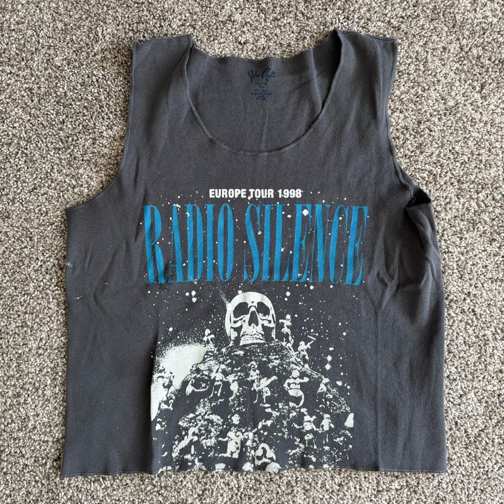 Radio Silence Ribbed Tank with Blue Logo